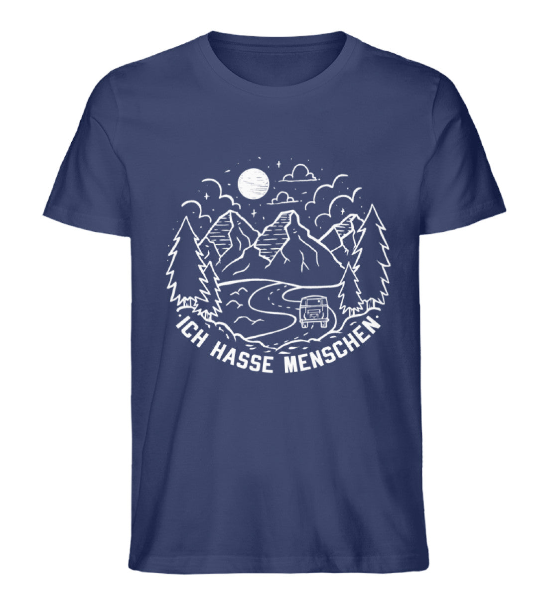 Ich hasse Menschen - Herren Organic T-Shirt camping Navyblau
