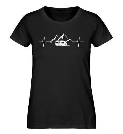 Wohnwagen Herzschlag - Damen Organic T-Shirt camping Schwarz