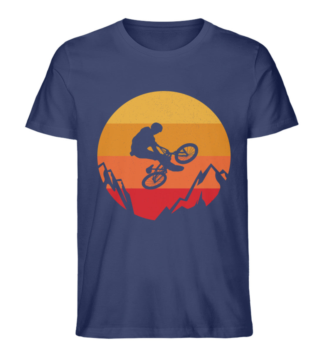 Stuntbiker - Herren Organic T-Shirt mountainbike Navyblau