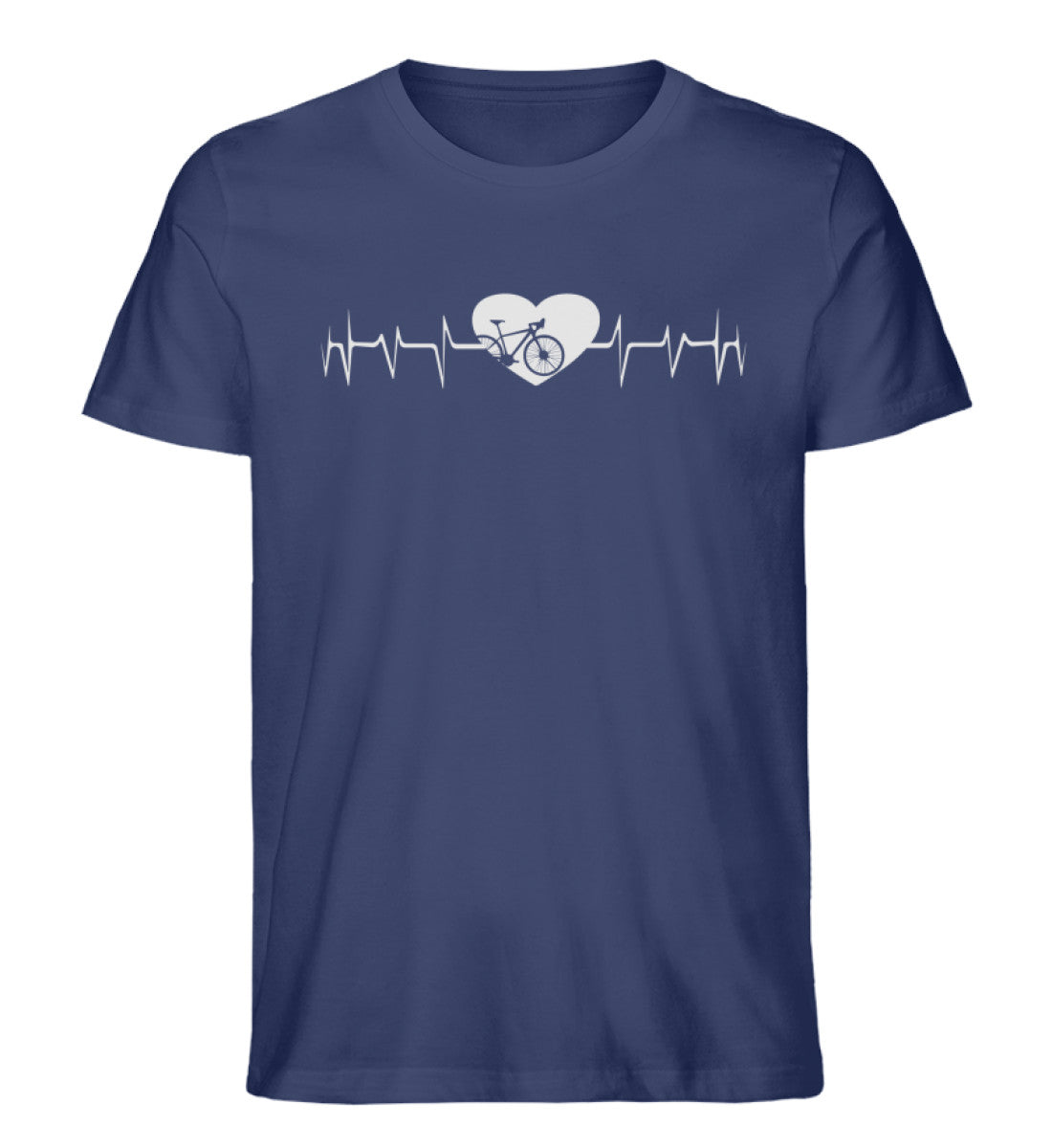 Herzschlag Fahrrad im Herzen - Herren Organic T-Shirt fahrrad Navyblau