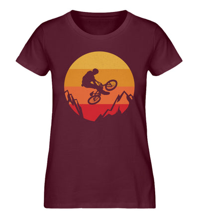 Stuntbikerin - Damen Organic T-Shirt mountainbike Weinrot