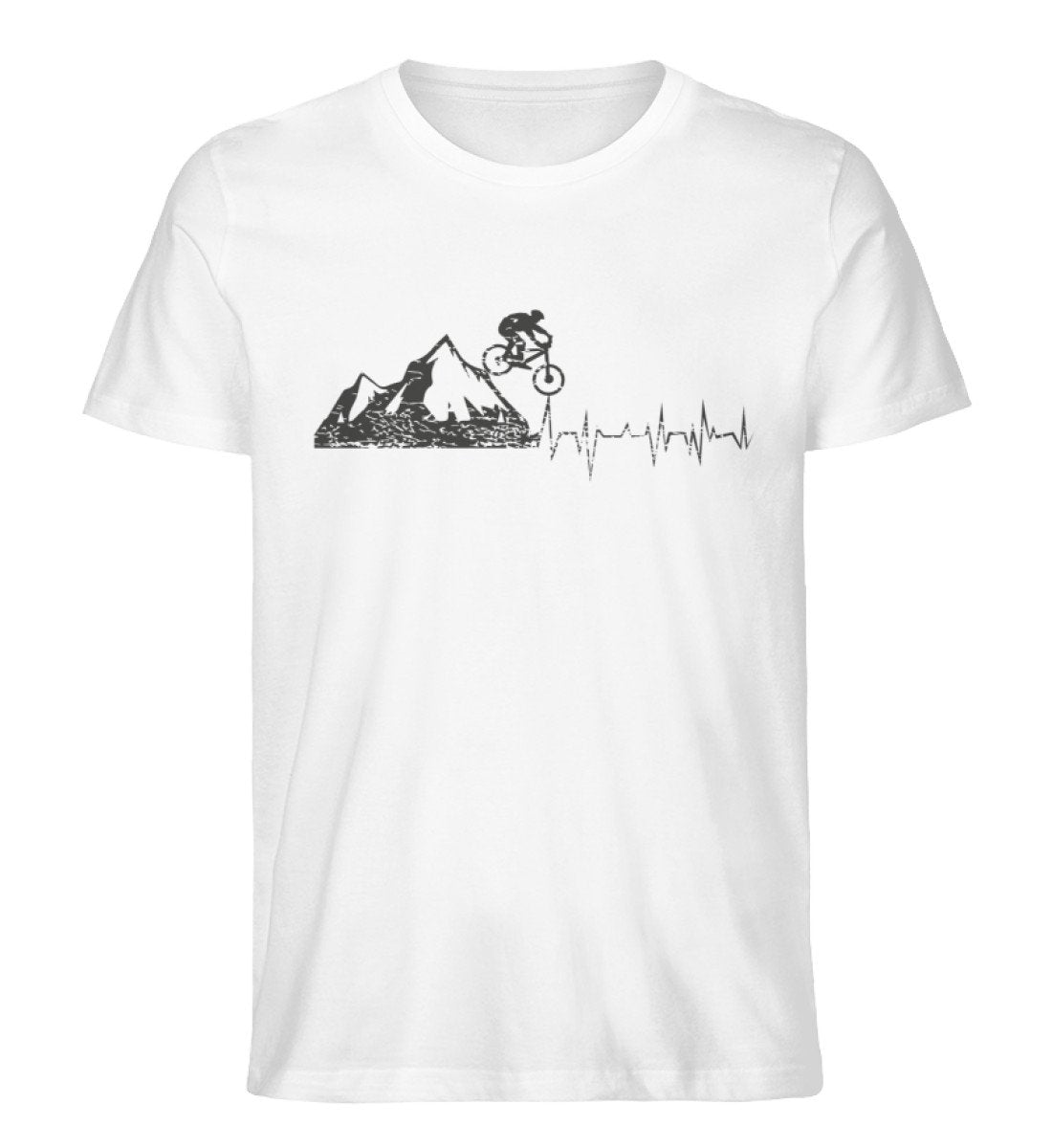 Herzschlag Bergbiker - Herren Organic T-Shirt' mountainbike Weiß