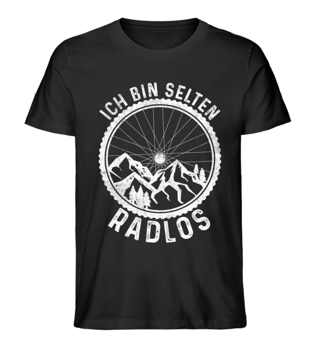 Ich bin selten radlos - Herren Organic T-Shirt fahrrad mountainbike Schwarz