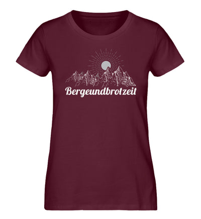 Bergeundbrotzeit - Damen Premium Organic T-Shirt berge Weinrot