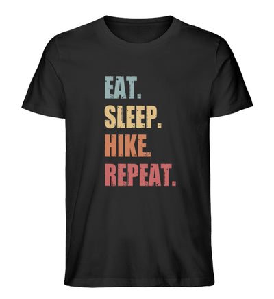 Eat Sleep Hike Repeat - Herren Premium Organic T-Shirt wandern Schwarz