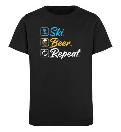 Ski. Beer. Repeat. - Kinder Premium Organic T-Shirt Schwarz
