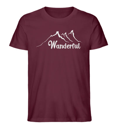 Wanderful - Herren Premium Organic T-Shirt Weinrot