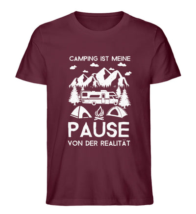 Camping - Pause von der Realität - Herren Premium Organic T-Shirt camping Weinrot