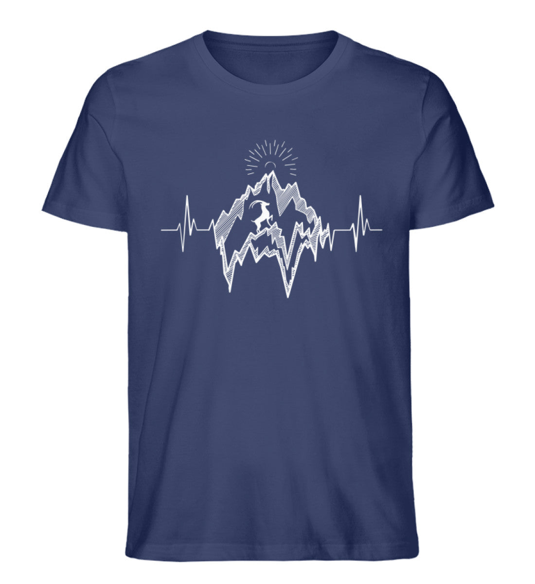 Herzschlag Alpensteinbock - Herren Organic T-Shirt berge Navyblau