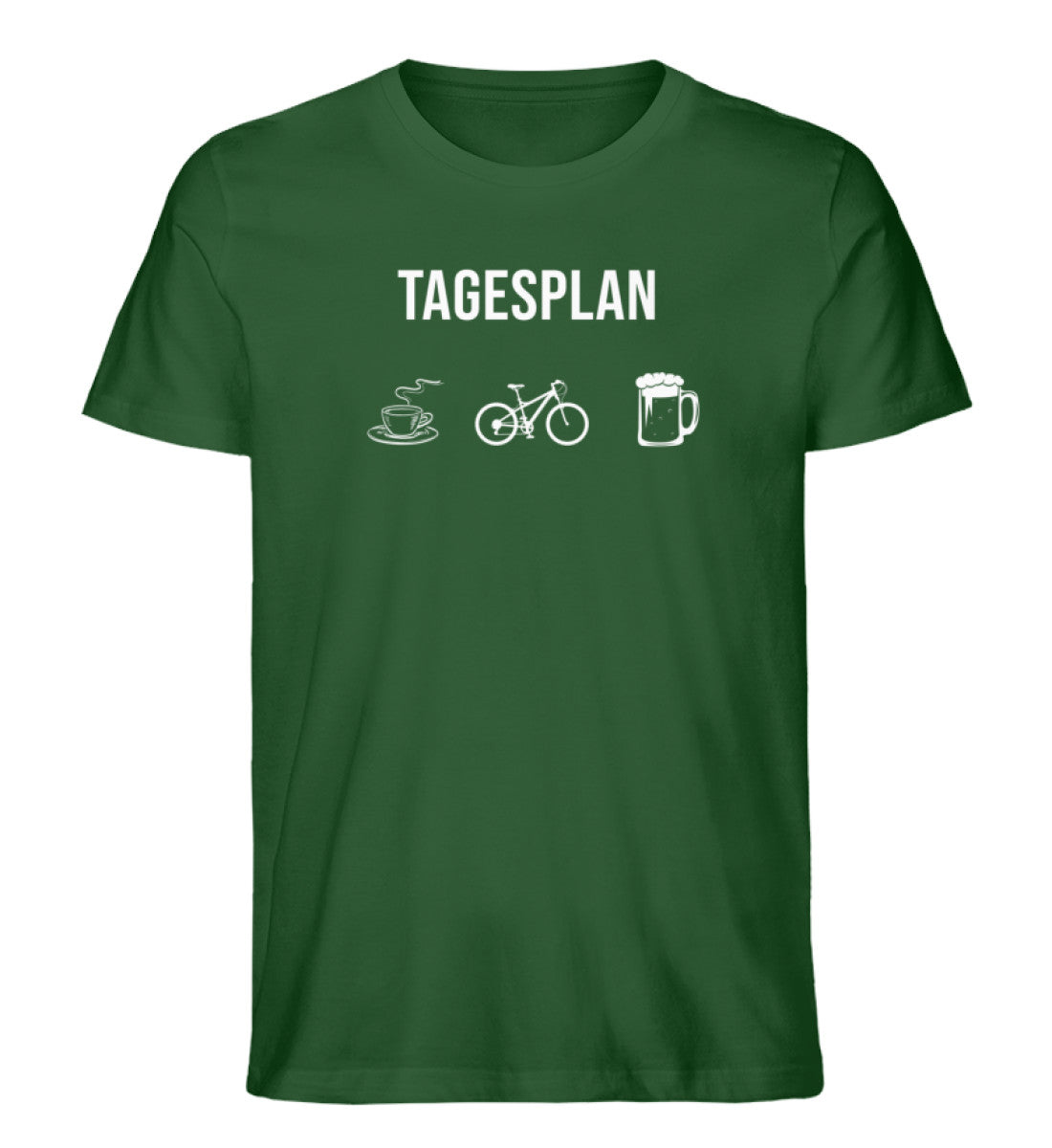 Tagesplan Kaffee, Fahrrad und Bier - Herren Organic T-Shirt fahrrad mountainbike Dunkelgrün