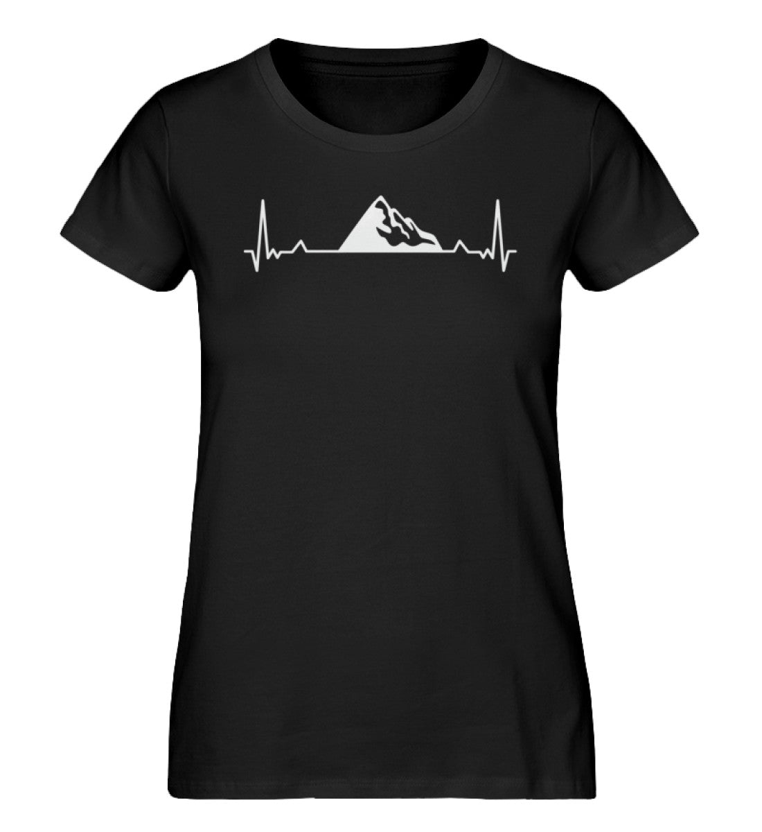 Herzschlag Alpen - Damen Organic T-Shirt berge wandern Schwarz