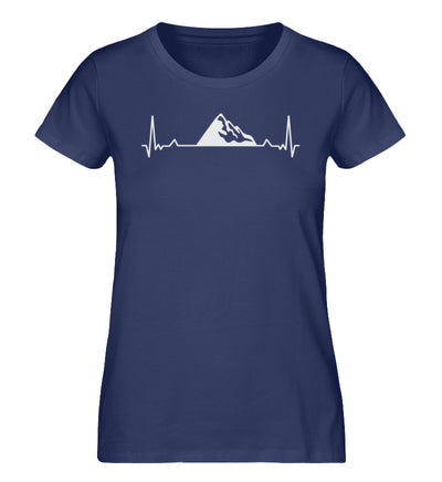 Herzschlag Alpen - Damen Organic T-Shirt berge wandern Navyblau