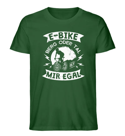 E-Bike - Berg oder Tal, mir egal - Herren Organic T-Shirt e-bike Dunkelgrün