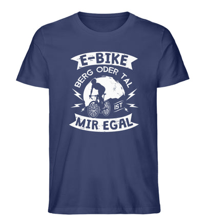 E-Bike - Berg oder Tal, mir egal - Herren Organic T-Shirt e-bike Navyblau