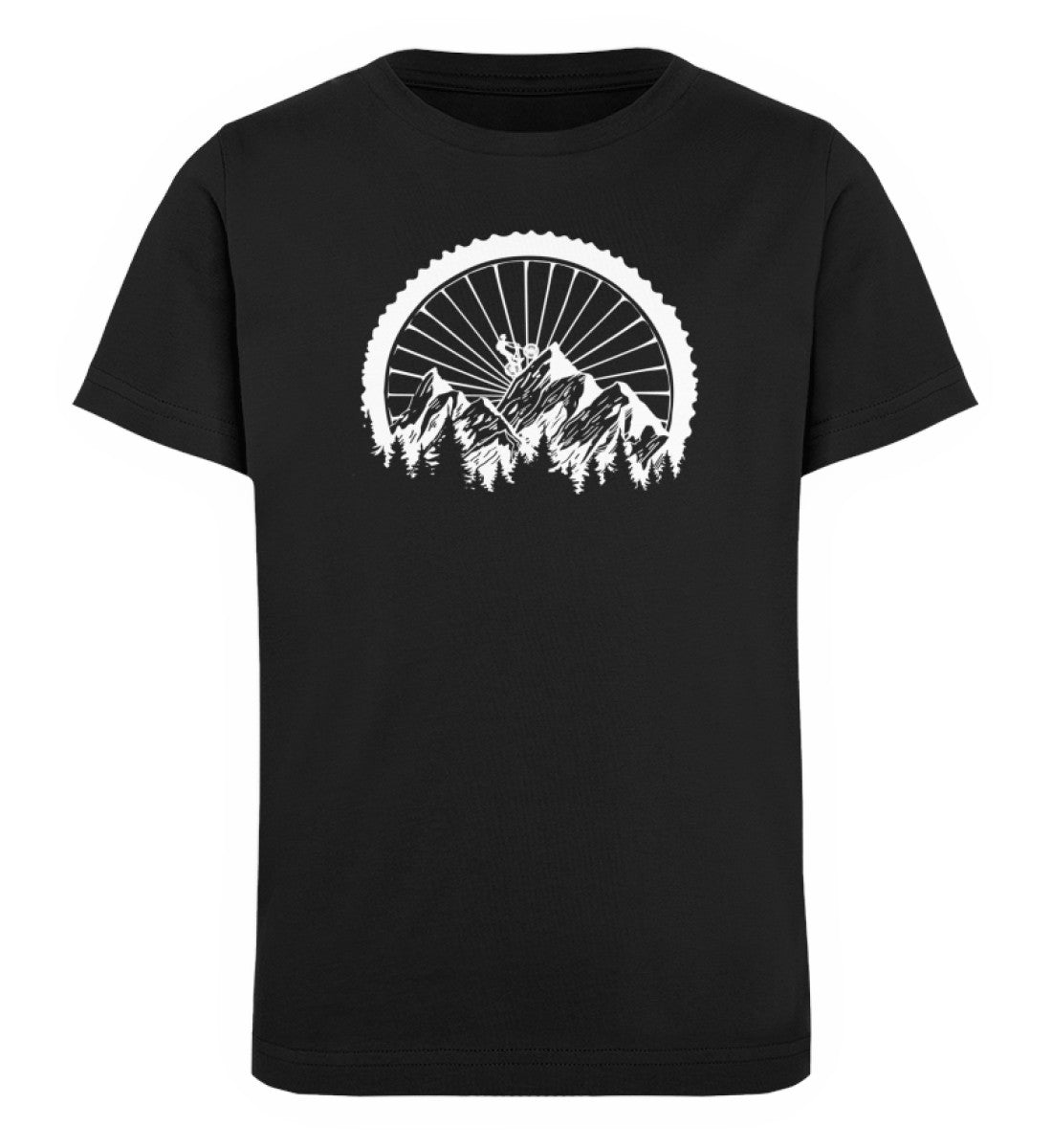 Mountainbike Geometrisch - Kinder Premium Organic T-Shirt mountainbike Schwarz