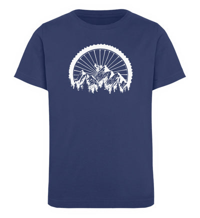 Mountainbike Geometrisch - Kinder Premium Organic T-Shirt mountainbike Navyblau