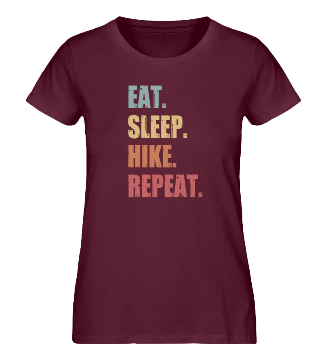 Eat Sleep Hike Repeat - Damen Premium Organic T-Shirt wandern Weinrot
