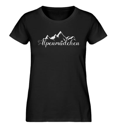 Alpenmädchen - Damen Premium Organic T-Shirt berge Schwarz