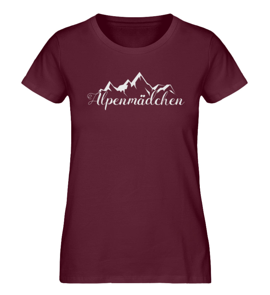 Alpenmädchen - Damen Premium Organic T-Shirt berge Weinrot
