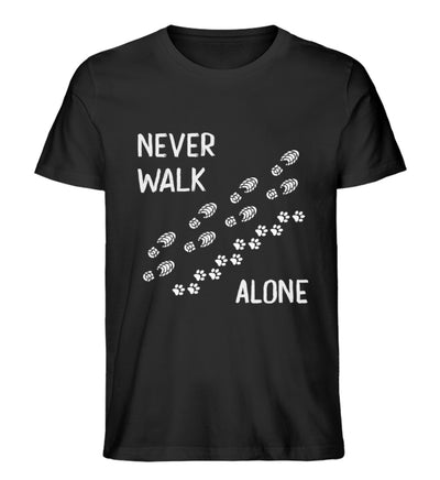 Never walk alone - Herren Organic T-Shirt wandern Schwarz