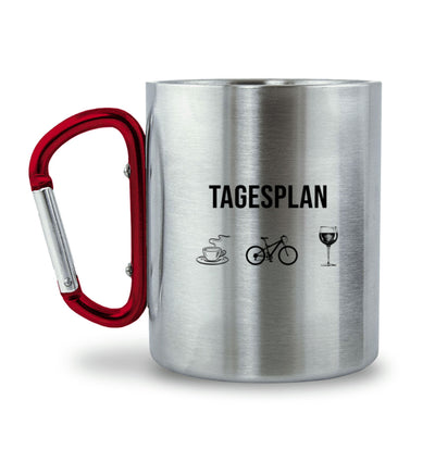Tagesplan Kaffee, Fahrrad und Wein - Karabiner Tasse fahrrad mountainbike