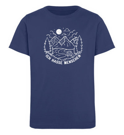 Ich hasse Menschen - Kinder Premium Organic T-Shirt camping Navyblau