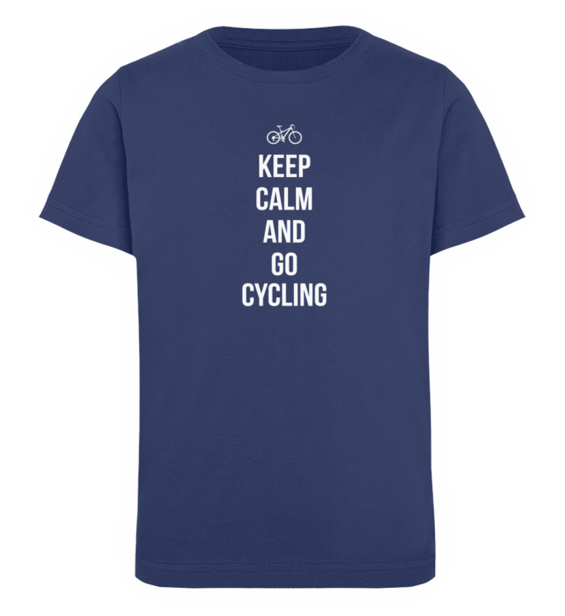 Keep calm and go cycling - Kinder Premium Organic T-Shirt fahrrad Navyblau