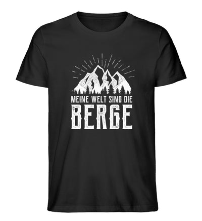 Meine Welt sind die Berge - Herren Organic T-Shirt berge Schwarz