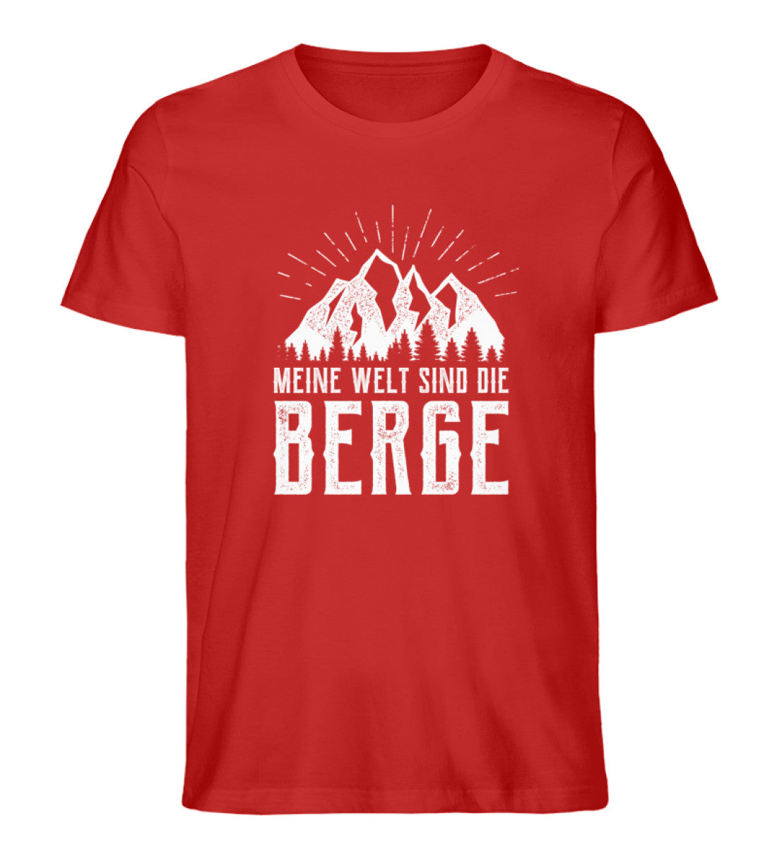 Meine Welt sind die Berge - Herren Organic T-Shirt berge Rot
