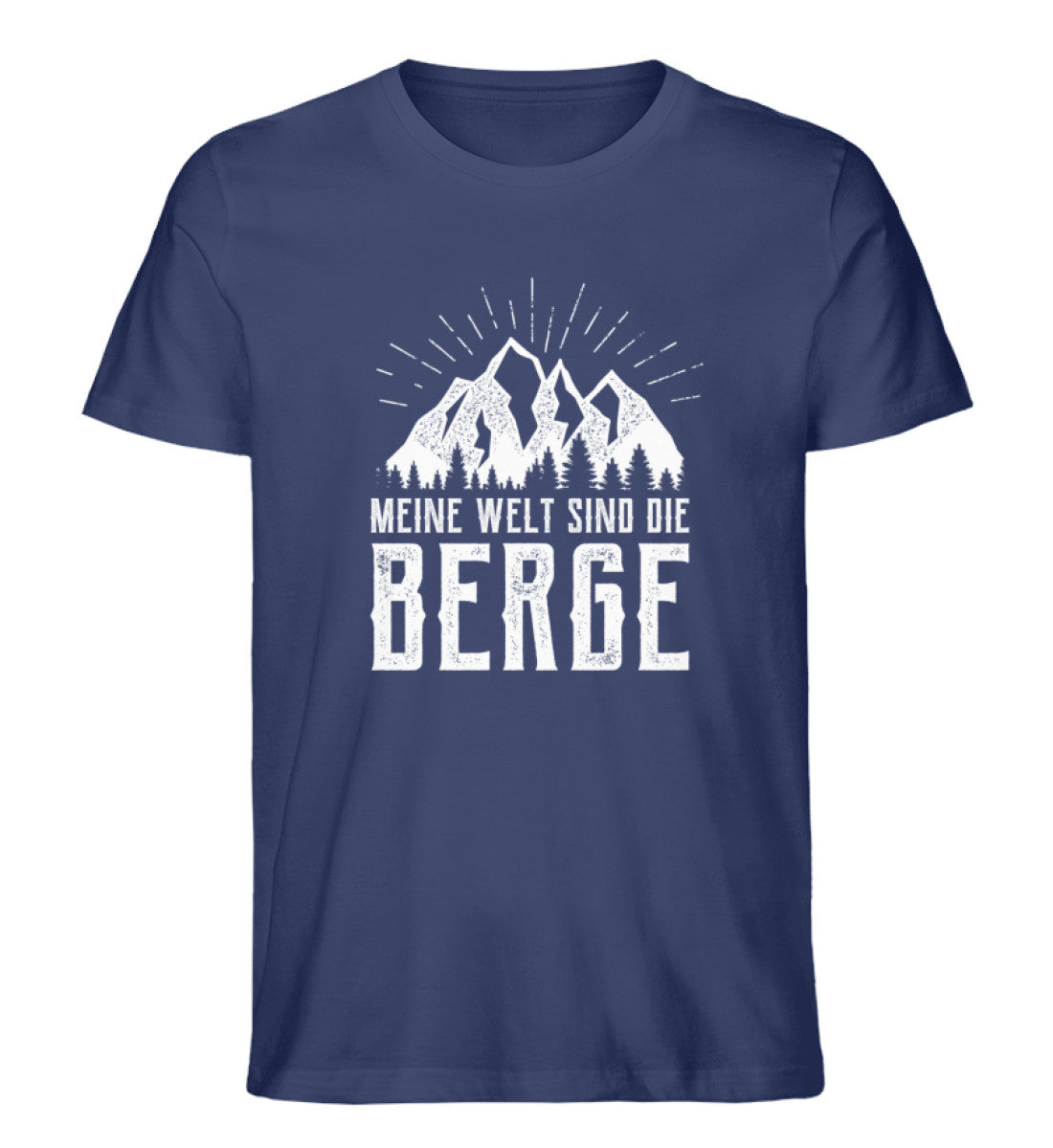 Meine Welt sind die Berge - Herren Organic T-Shirt berge Navyblau