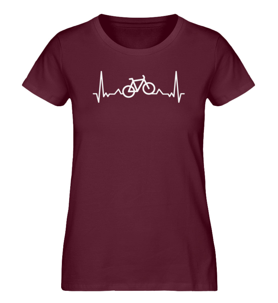 Herzschlag Fahrrad - Damen Organic T-Shirt fahrrad Weinrot