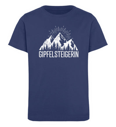 Die Gipfelsteigerin - Kinder Premium Organic T-Shirt berge klettern wandern Navyblau