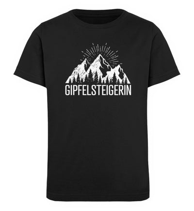 Die Gipfelsteigerin - Kinder Premium Organic T-Shirt berge klettern wandern Schwarz