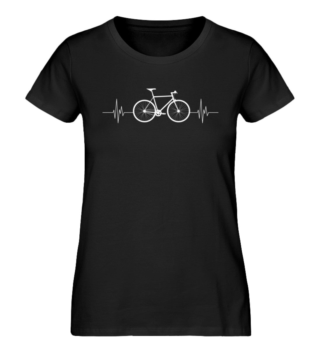 Fahrrad Herzschlag - Damen Organic T-Shirt fahrrad mountainbike Schwarz