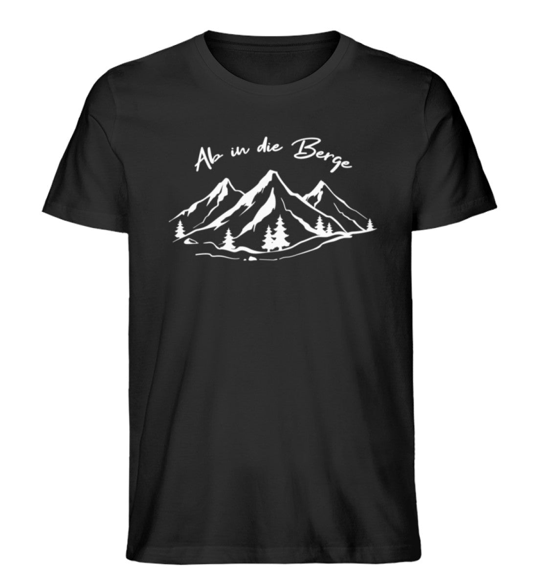 Ab in die Berge - Herren Organic T-Shirt berge wandern Schwarz