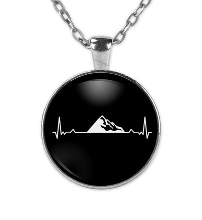 Herzschlag Alpen - Halskette mit Anhänger berge wandern Silber