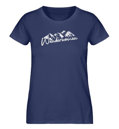 Wanderwoman - Damen Organic T-Shirt' berge wandern Navyblau