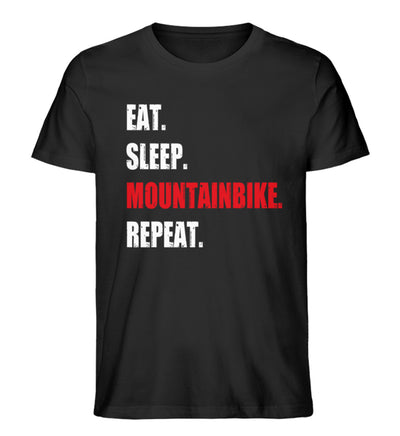 Eat Sleep Mountainbike Repeat - Herren Premium Organic T-Shirt mountainbike Schwarz