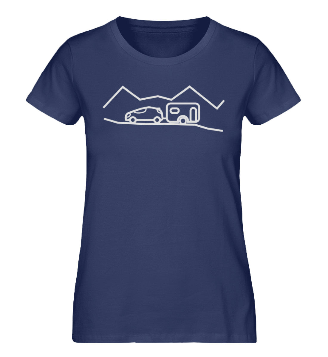 Campingausflug - Damen Organic T-Shirt camping Navyblau