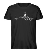 Herzschlag Berge und Steinbock - Herren Organic T-Shirt' berge wandern Schwarz