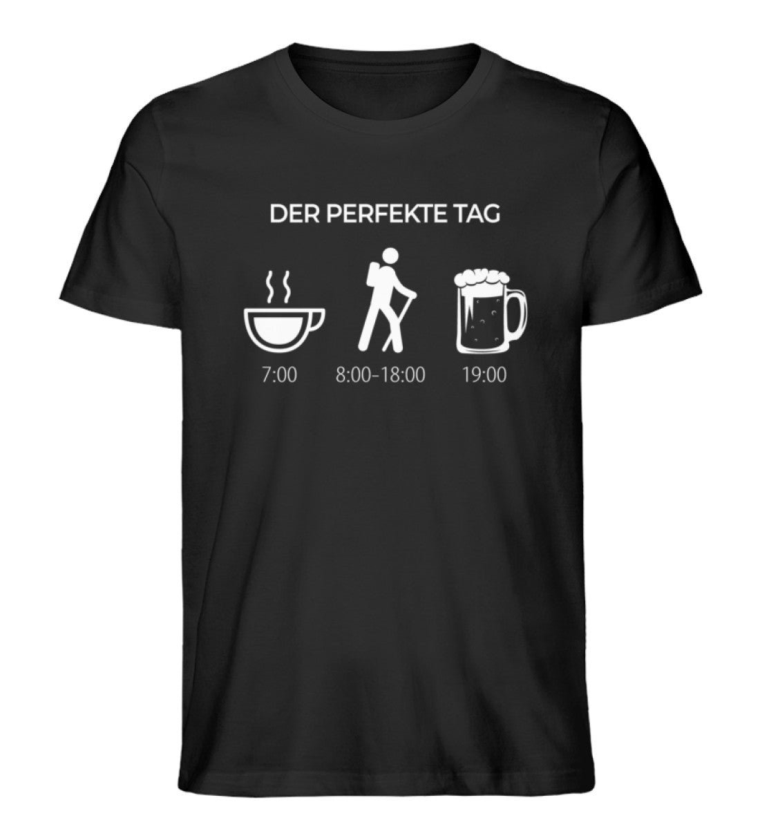 Der perfekte Tag - Herren Organic T-Shirt wandern Schwarz