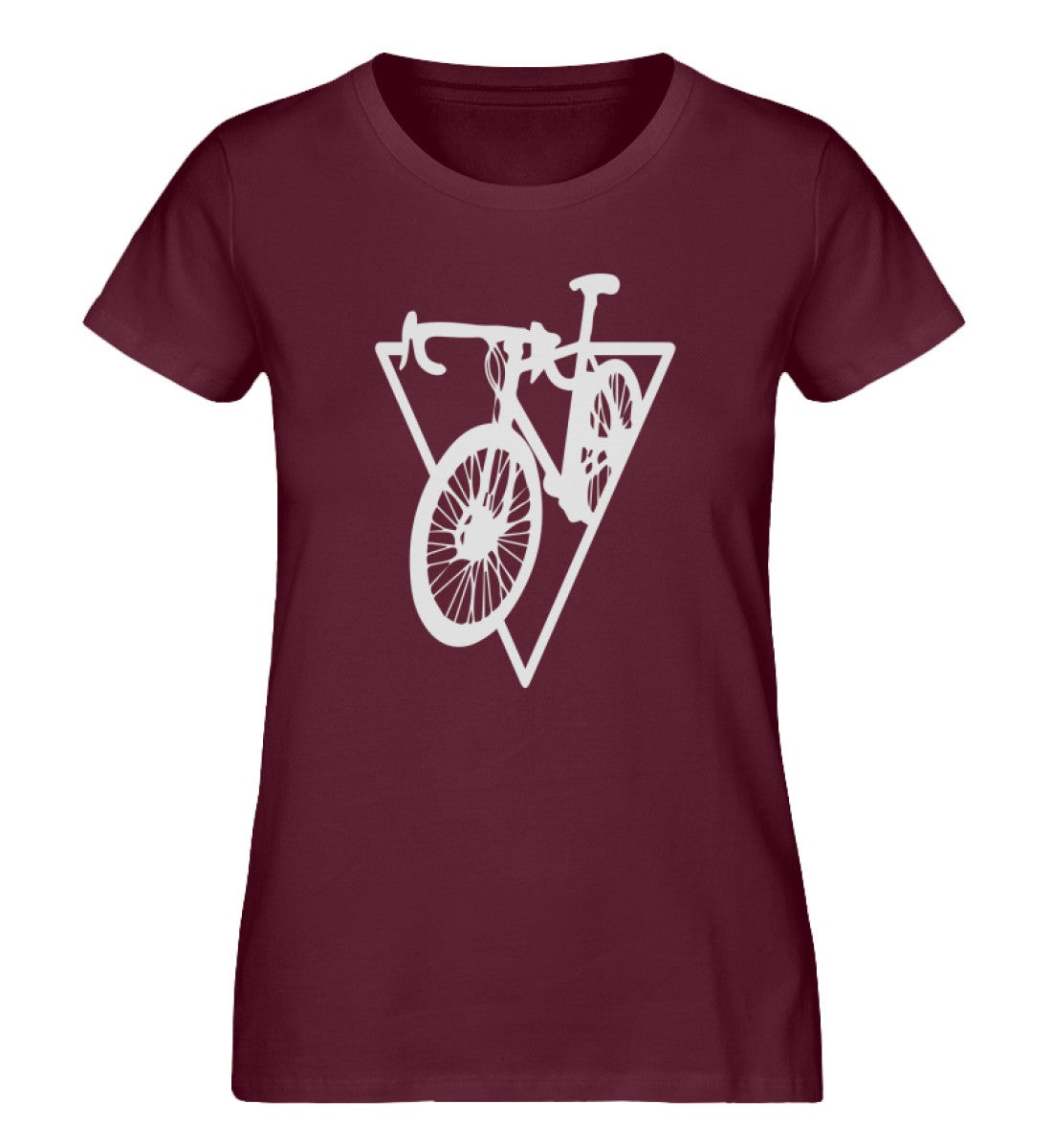 Fahrrad Geometrisch - Damen Organic T-Shirt fahrrad Weinrot