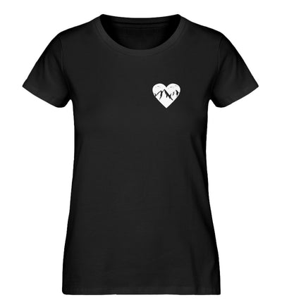 Herz für Berge - Damen Organic T-Shirt berge Schwarz