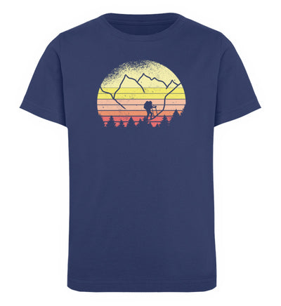 Wandern Vintage - Kinder Premium Organic T-Shirt Navyblau