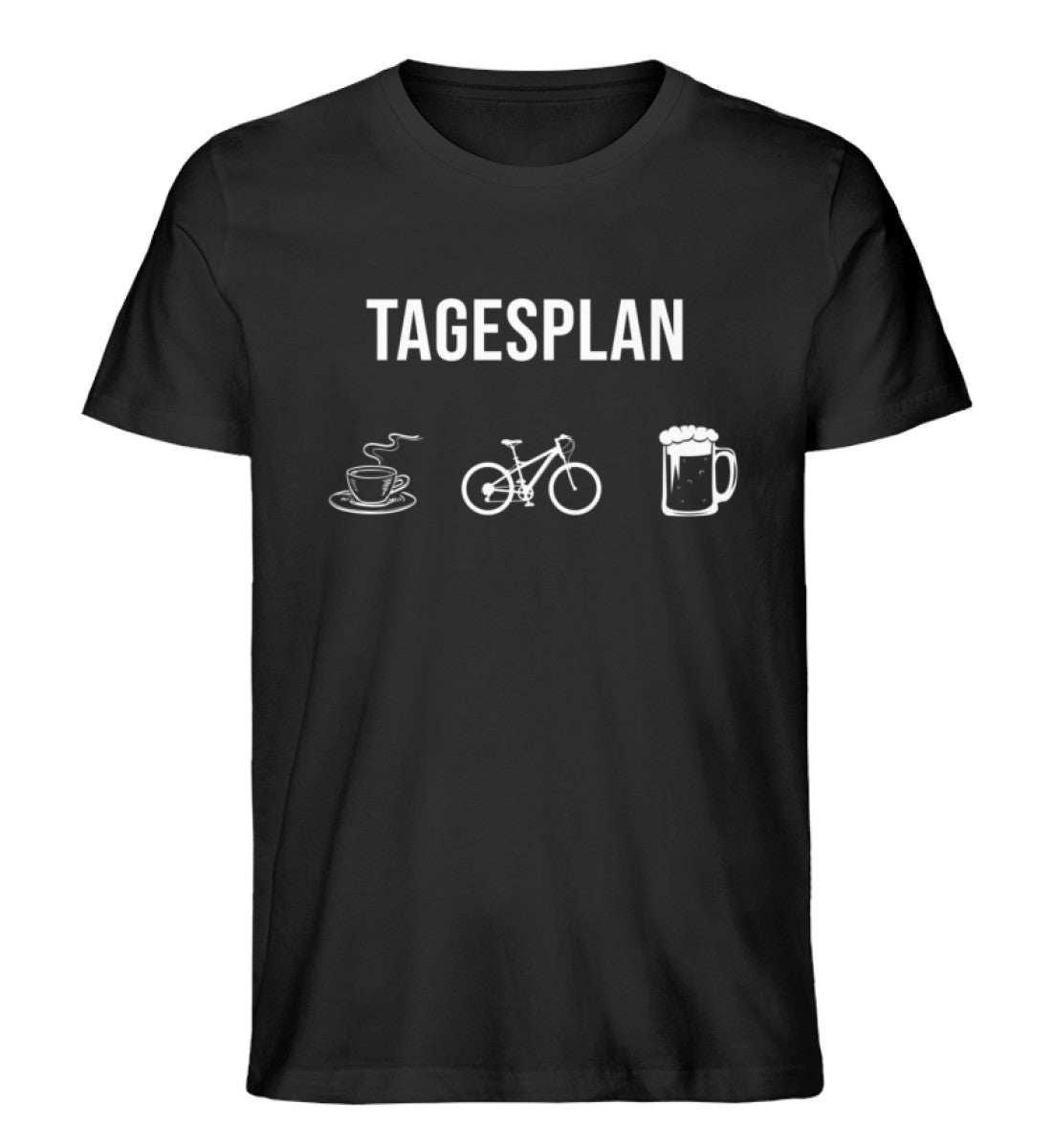 Tagesplan Kaffee, Fahrrad und Bier- Herren Premium Organic T-Shirt Schwarz