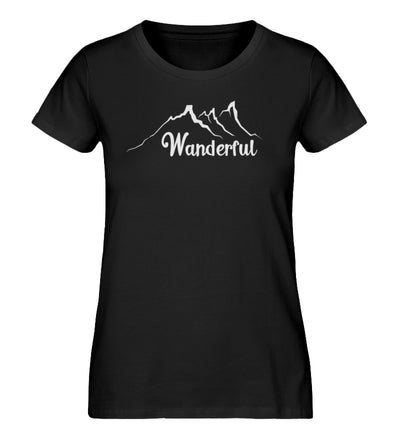 Wanderful - Damen Organic T-Shirt wandern Schwarz