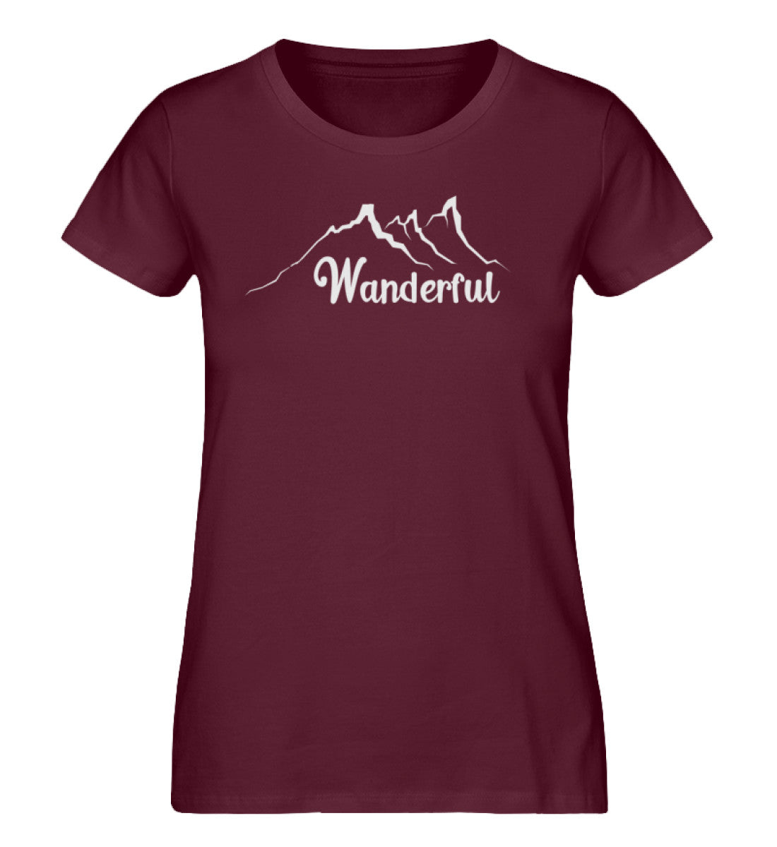 Wanderful - Damen Organic T-Shirt wandern Weinrot
