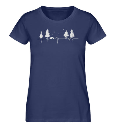 Herzschlag Zelten - Damen Organic T-Shirt camping Navyblau