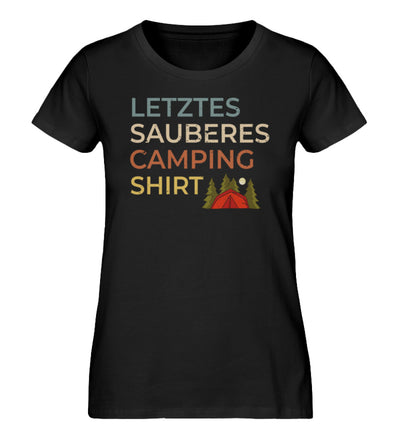 Letztes sauberes Camping Shirt - Damen Organic T-Shirt camping Schwarz