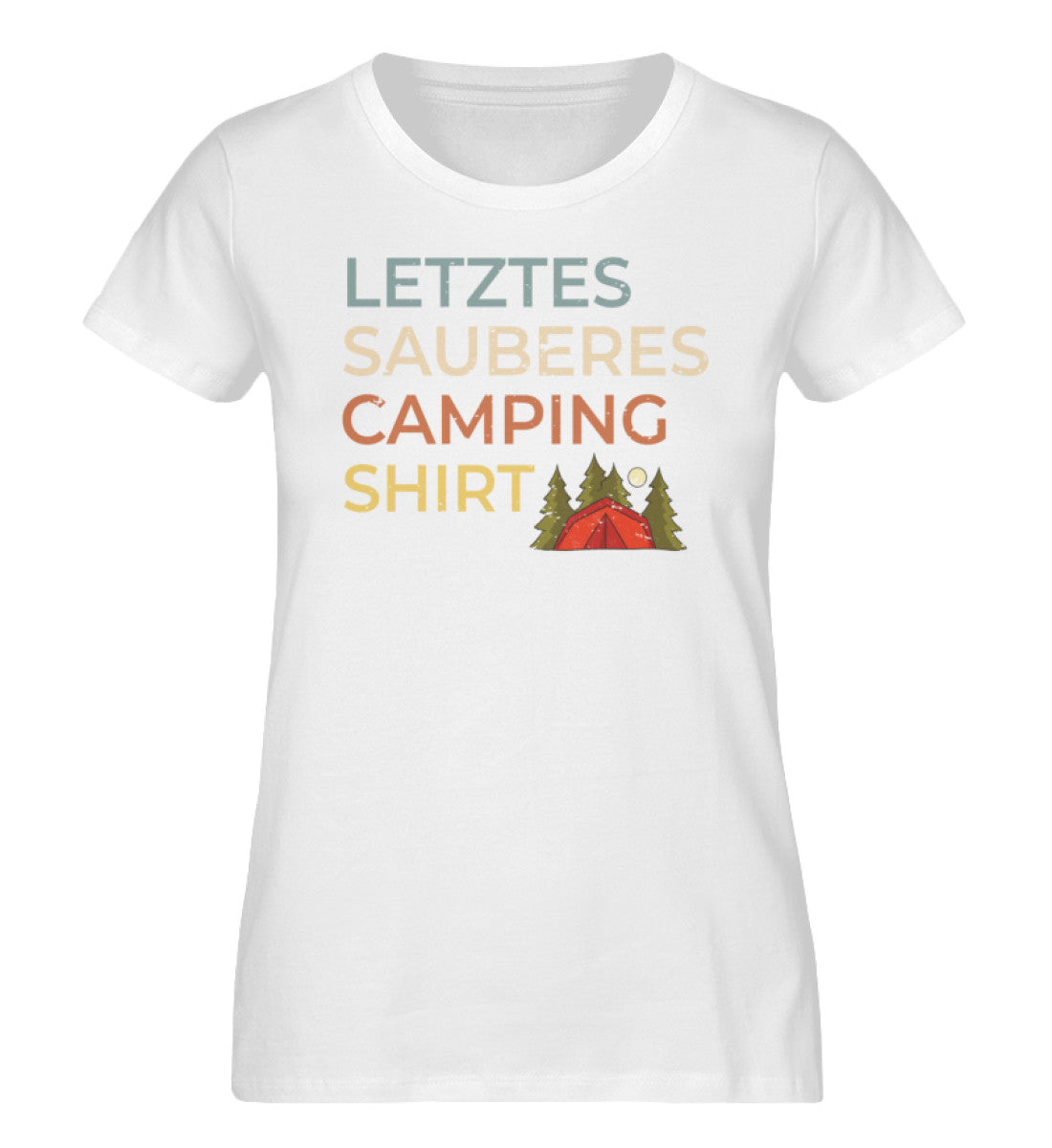 Letztes sauberes Camping Shirt - Damen Organic T-Shirt camping Weiß